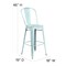 Flash Furniture Green-Blue Metal Stool with Gray Poly Seat ET-3534-30-DB-PL1G-GG - alternate 8